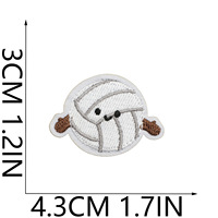 Dessin animé conception basket-ball Rugby Football balle forme fer sur broderie mignon sport Patch pour vêtements