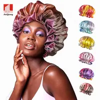 Wholesale Double Layer Zodiac Sign Silk Hair Bonnet Custom sleep hair bonnets with Logo Satin Bonnets