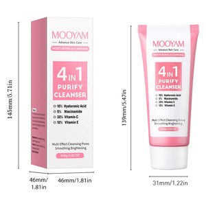 <span class=keywords><strong>Nettoyant</strong></span> pour le <span class=keywords><strong>visage</strong></span> 4 en 1 à l'acide hyaluronique Niacinamide VC VE Beauty Pore Clean Oil Control Firming Face Cleanser - Product Image 2