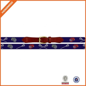 Nuovissimo Stile Cintura di Lusso <span class=keywords><strong>in</strong></span> Vera <span class=keywords><strong>Pelle</strong></span> per Golf con Ricamo a Punto Croce per Uomo e <span class=keywords><strong>Donna</strong></span> con Fibbia <span class=keywords><strong>in</strong></span> Ottone Massiccio - Product Image 3