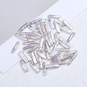 Perlas Rectangulares Barrocas de Agua Dulce Naturales de la Marca Wenchi al por Mayor, Pequeñas Barras Plateadas, Perlas Sueltas para Joyería Hecha a Mano - Product Image 2