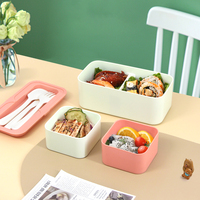 Nouveauté Boîte à bento en plastique 4 compartiments réutilisable et étanche pour enfants Conteneur de stockage des aliments pour l'école et le déjeuner