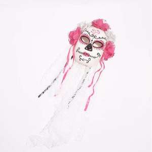 Máscara <span class=keywords><strong>Mexicana</strong></span> del Día de los Muertos, Máscara de Fantasma para Mujer, Máscara de Novia, Máscara de Terror para Disfraces - Product Image 6