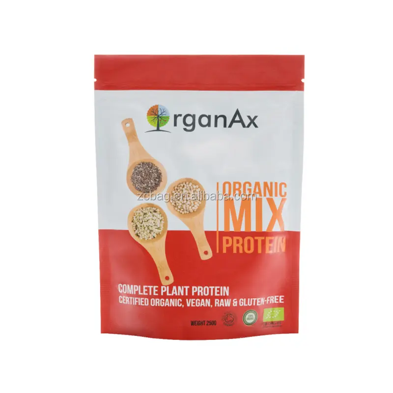 Folha De Alumínio Mylar Organ Seed Protein Mixture Protein Quinoa Protein Organic Maca Chia Seed Chunky Peanut Matcha Packaging Bag