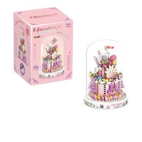 Mini Ramo de Flores, Juego de Bloques de Construcción, Kit de Modelo DIY 3D, Pequeña Decoración de Escritorio, Manualidad, Regalo para el Hogar y la Oficina