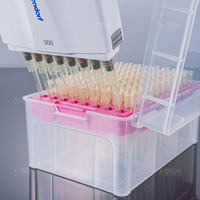 Équipement de laboratoire de chimie fournitures de laboratoire 200uL pointe de pipette universelle jaune en rack stérile
