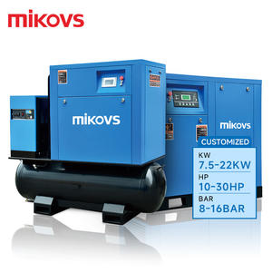 เครื่องอัดอากาศแบบสกรู Mikovs 15kw 22kw 16bar 4-in-1 สำหรับงานตัดเลเซอร์ เสียงเบา โรตารี่ 380v พร้อมถัง<span class=keywords><strong>ลม</strong></span>และเครื่องทำ<span class=keywords><strong>ลม</strong></span>แห้งในตัว - Product Image 6