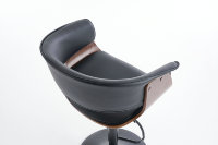 Tabouret de bar pivotant moderne en cuir PU européen avec pieds en bois courbé et métal pour la maison, le bureau, l'hôtel et la salle à manger