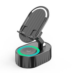 Support de téléphone portable portable avec fil <span class=keywords><strong>Bluetooth</strong></span> Woofer haut-parleur amplificateur bureau support de téléphone portable avec haut-parleur intégré et lumières - Product Image 6