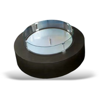Brasero cylindrique GRC 42,13 pouces en MgO pour extérieur, patio, jardin, fête, avec pierres de lave et couvercle