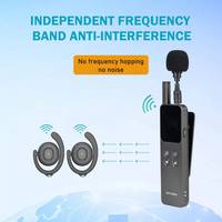 Headset Walkie Talkie Nirkabel Kelas Museum dengan Peredam Kebisingan Aktif (ANC) Logo Kustom Bahan ABS/PC Hitam untuk Tur Edukasi