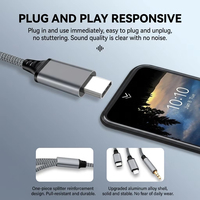 Câble audio AUX multi-ports 3-en-1 3,5 mm HiFi Stéréo en nylon tressé compatible MP3 pour voiture, haut-parleur et téléphone