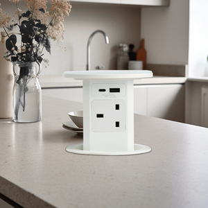 Nhà Máy bán hàng trực tiếp Tempered Glass Top anh điện không khí nâng ổ cắm USB A + C không dây sạc Tabletop Pop Up Ổ cắm điện ổ cắm - Product Image 6