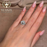 Bague de fiançailles pour femme en argent pur 925 plaqué or 18 carats, style quotidien, avec moissanite de 3 grammes, sertie griffe