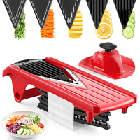 V-vormige multifunctionele handmatige plastic groentesnijder met PP roestvrijstalen messen, makkelijk schoon te maken, stijlvol minimalistisch design voor thuisgebruik