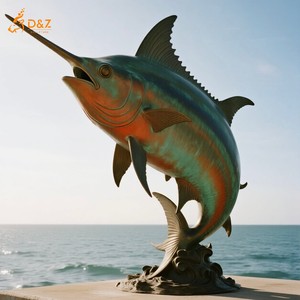 Diseño D & Z y decoración de bronce fundido a medida, escultura especial de pez espada grande para proyecto costero - Product Image 4