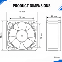 Kipas Pendingin Aksial Sunon DC 12V 6.8W AC EC 5V 24V 48V 4CM 4028 40X40X28MM Aliran Udara Tinggi Dual Ball Bearing PMD1204PQBX-A Senyap