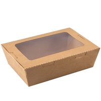 Offerta Diretta di Fabbrica: Scatole per Insalata in Carta Antigrasso con Finestra Trasparente, Contenitori Monouso per Cibo da Asporto, Personalizzazione Logo Accettata