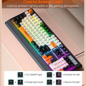 <span class=keywords><strong>Clavier</strong></span> ergonomique silencieux <span class=keywords><strong>iMICE</strong></span> AK-100 filaire USB avec rétroéclairage arc-en-ciel et touches colorées en gros - Product Image 4
