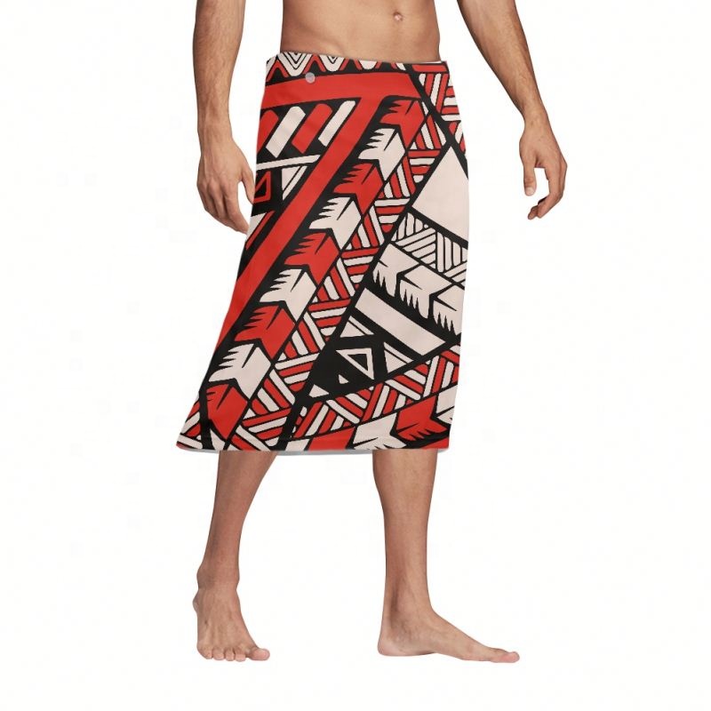 Sarong-Pareo con botones en la espalda para hombre, falda envolvente con bolsillo, ropa de playa informal, Ropa Étnica del sudeste asiático