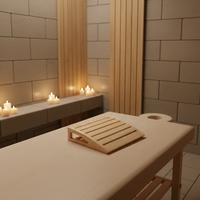 En gros, Repose-tête ergonomique moderne en bois pour sauna, support de tête et cou, fabriqué au Shandong