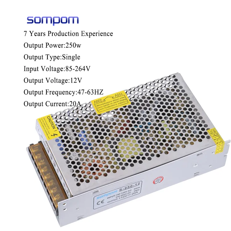 Sompom Transformer 12 Volt 20 Amp/Power Supply 12 V 20A 250W 240W PCB Switching Power Supply