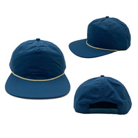 Gorra de Béisbol Personalizada con Parche de Tela Bordado, Sin Estructura, de Cinco Piezas, con Cierre a Presión, Impermeable, con Borde Plano y Cuerda, Venta al Por Mayor