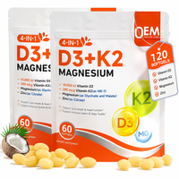 Complément Alimentaire Vitamine D3 K2 MK-7 Magnésium Zinc en Gélules Molles 10000 UI 200 µg OEM Marque Privée