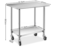 Mesa Buffet Rectangular de Acero Inoxidable, Equipo y Suministros para Cocina Comercial, Catering y Restaurantes