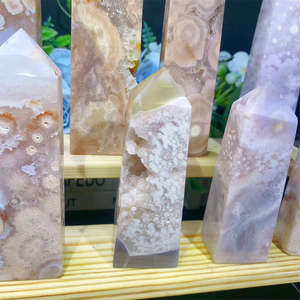 Cristal Natural Rosa Púrpura Flor de Cerezo, Pilar Cuadrangular de Cristal, Piedra Original Pulida, Prisma Cuadrangular de Punta Única - Product Image 5