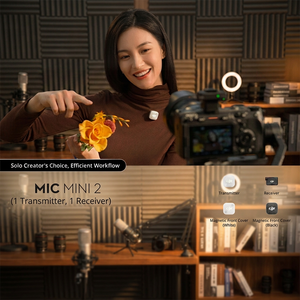 Mic Mini 2 Wireless Collar Mic 1TX+1RX Two-Level Noise Reduction 400m Transmission 48H Working Vlogging Interview Live Streaming - Product Image 1