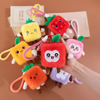 Groothandel Cartoon Mini Groente Fruit Pluche Sleutelhanger Ronde Pluizige Lichaam Knijp Speelgoed Kleine Ledematen Tas Charm 14cm Cadeau