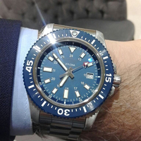 Montre mécanique pour homme de 44 mm, montre automatique avec bracelet en acier inoxydable et caoutchouc, affichage de la date avec échelle luminescente