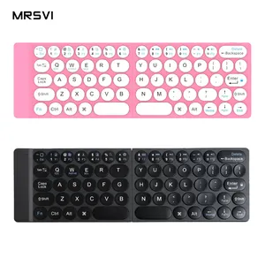 Popular Products JDC-1901 Foldable Bluetooths Keyboard Round Keys Mini Keyboard For iPad Tablet Phones