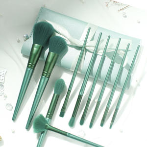 Juego de Brochas de Maquillaje FENGFLY, Brochas de Maquillaje Verdes de Primera Calidad, Sintéticas, para Base, Polvo, Corrector, Sombras de Ojos, 10 Piezas - Product Image 6