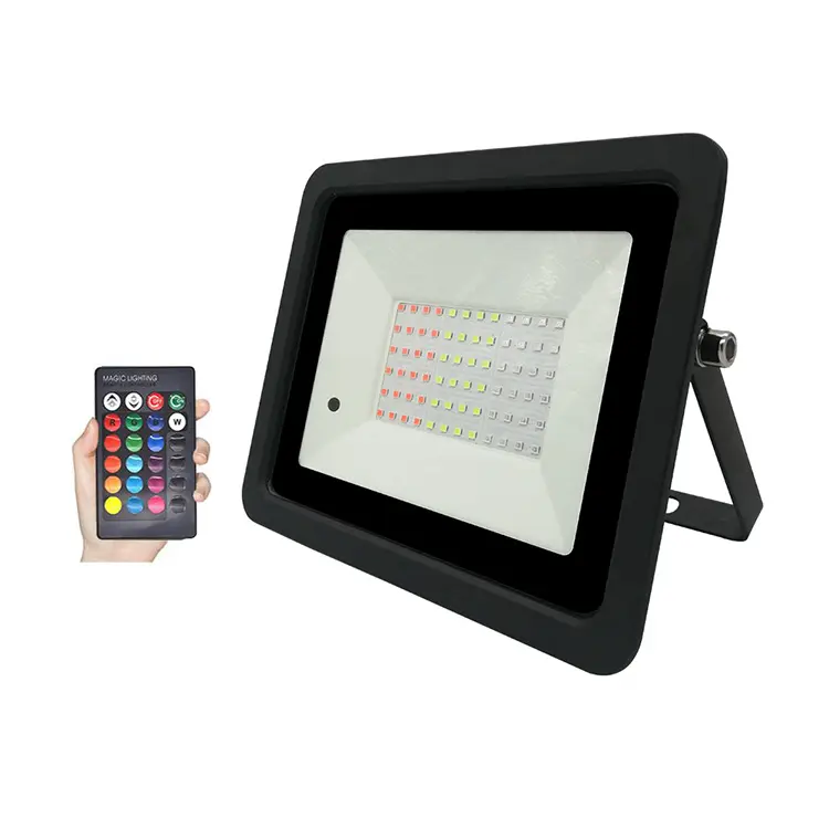 Luz Led de inundación Smd Rgb con Control remoto, impermeable, 30w