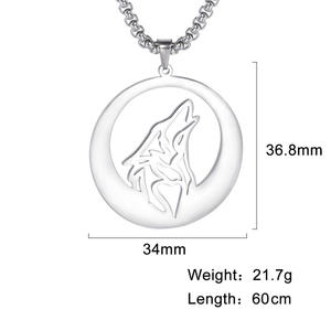 Collar con Colgante de Cabeza de Lobo para Hombre, Regalo para Novio, Día del Padre, Joyería Animal de Moda - Product Image 2