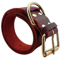 Collier pour chien en cuir véritable épais classique, résistant à l'usure, en cuir pleine fleur, avec accessoires métalliques dorés, design large, collier d'entraînement – Vente chaude