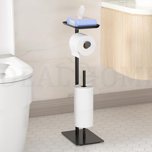 Offre Spéciale porte-<span class=keywords><strong>papier</strong></span> hygiénique sur pied en acier inoxydable <span class=keywords><strong>noir</strong></span> <span class=keywords><strong>mat</strong></span> pour salle de bain avec réserve de stockage 3 rouleaux de <span class=keywords><strong>papier</strong></span> <span class=keywords><strong>toilette</strong></span> - Product Image 3