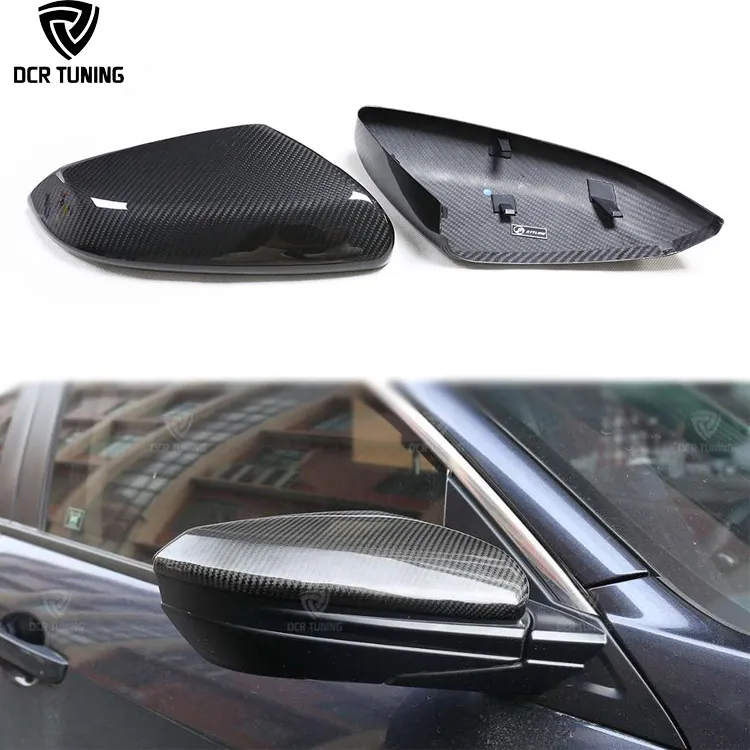 Cubierta de espejo retrovisor de fibra de carbono seco Civic para Honda Civic X 10th Gen 2016-2020 tapas de espejo de puerta de carbono Real piezas de automóvil