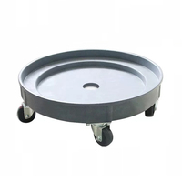 Chariot à tambours robuste en acier de 55 gallons avec plateforme et 4 roulettes pivotantes, chariot à main anti-basculement pour la manutention de tambours en entrepôt