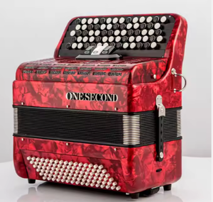 Accordéon Diatonique 62 Boutons 60 Basses en Bois, Trois Couleurs, avec Étui 47x30x51cm - Offre Spéciale - Product Image 1