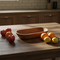 Premium Acacia Bois Bol Assiette Cuisine Ensemble Multifonctionnel Grand Luxe Personnalisé Écologique Haute Durable Jetable
