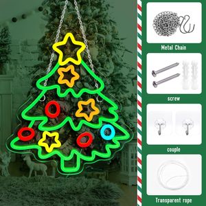 Panneau lumineux néon Joyeuses Fêtes, Décoration murale pour fêtes de fin d'année, idéal pour la maison, le bureau ou le café - Product Image 5