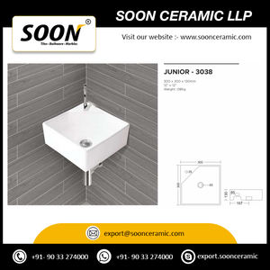 Fregadero de baño directo de fábrica, decoración de encimera, juego de medio Pedestal, lavabo de India Export - Product Image 5