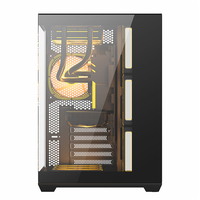 AntarcChill OEM Mid Tower PC Chassis Cabinet Computer Casing Full View Gaming Computer Cases with Dual Tempered Glass Panel