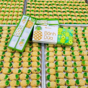 Wholesale In Bulk Vani Butter Pineapple Cake Halal 6 Pcs 200g Box Cookies Biscotti Ready to Use by An Thai Minh Vietnam Factory - Product Image 1