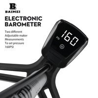 Pompe à ballon compacte portative BAIMEI en acier inoxydable avec manomètre 160 psi et aiguille multi-usages pour vélos de montagne et de route