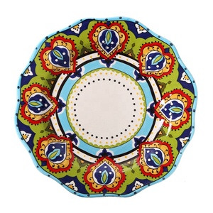 Plato de cena bohemio grande con patrón floral pintado a mano, plato de postre, plato cargador - Product Image 2