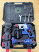 Kit d'outils professionnels haute performance 2 pièces : Meuleuse d'angle et perceuse à percussion lithium-ion